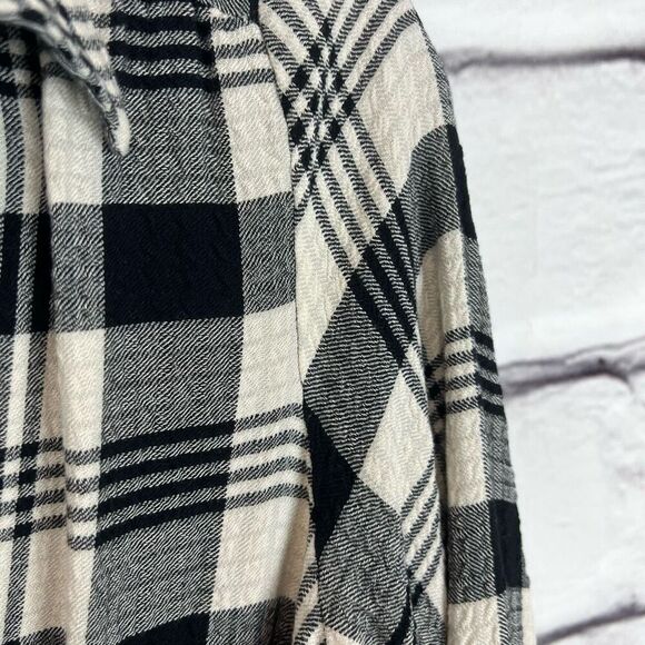 Zara Women's Plaid Long Sleeve A-Line Mini Dress Black Size S - Picture 5 of 6